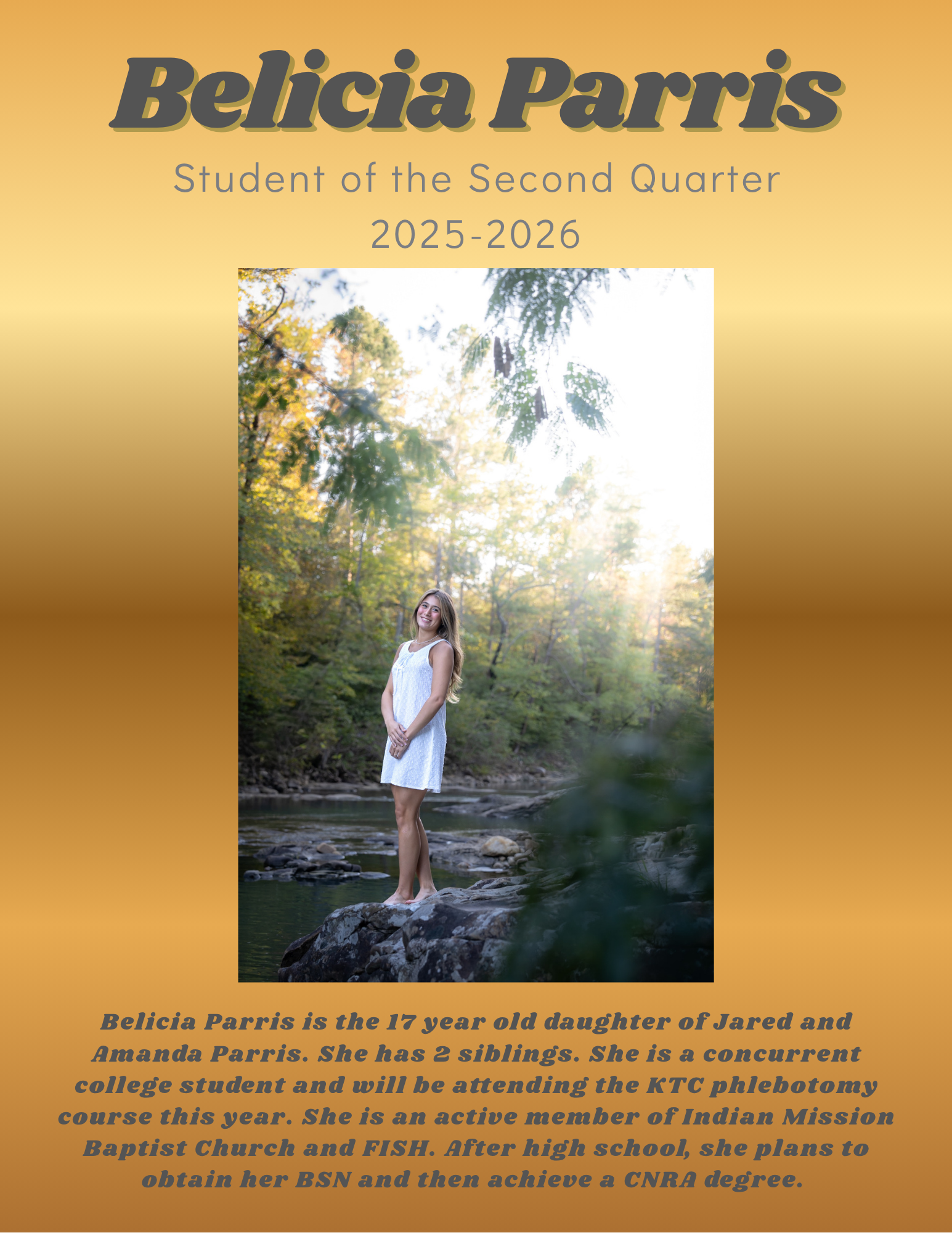 Student of the Second Quarter