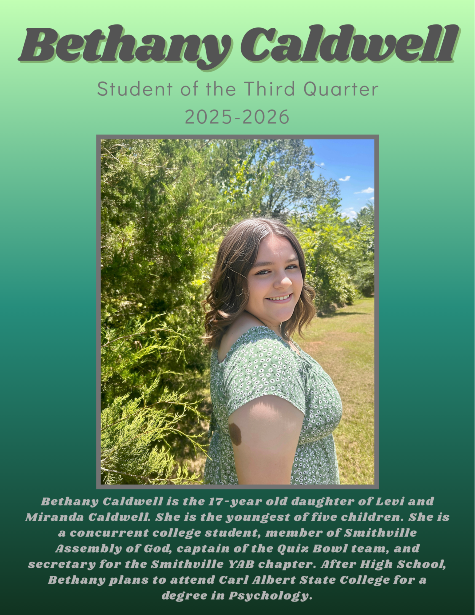 Student of the Third Quarter