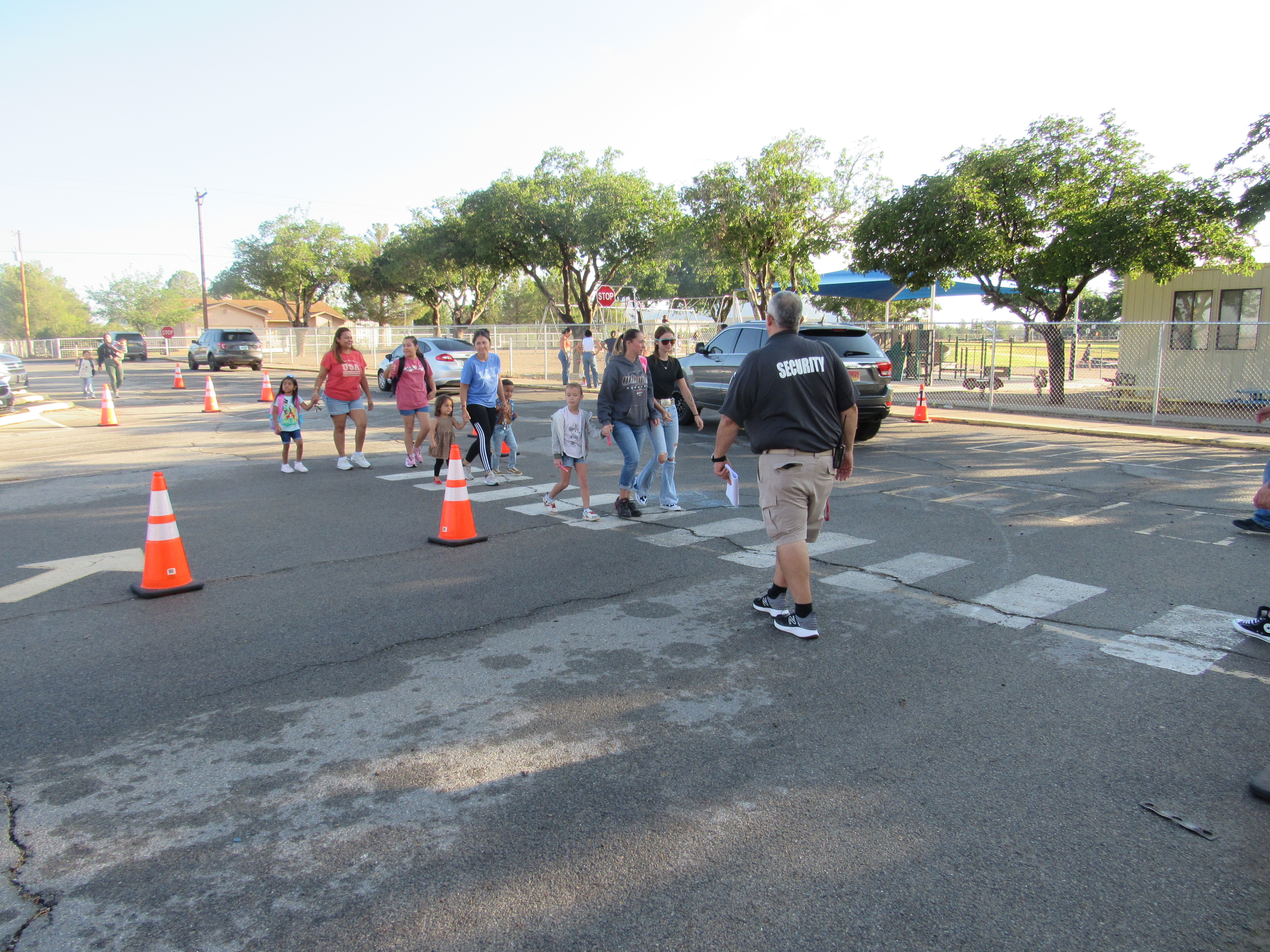 Parents using crosswalk