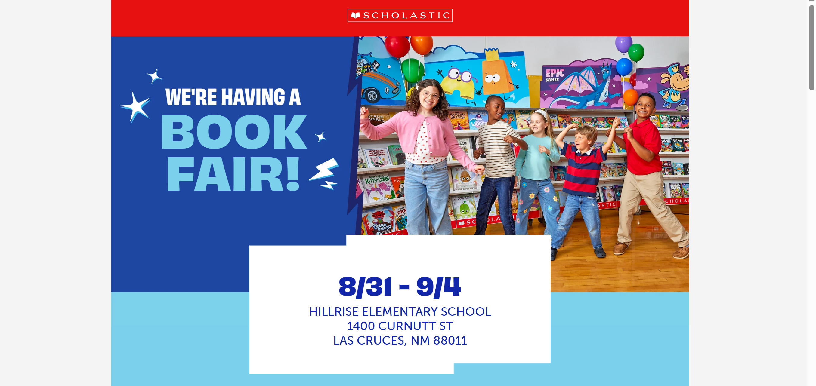 Hillrise Bookfair 8/31-9/4
