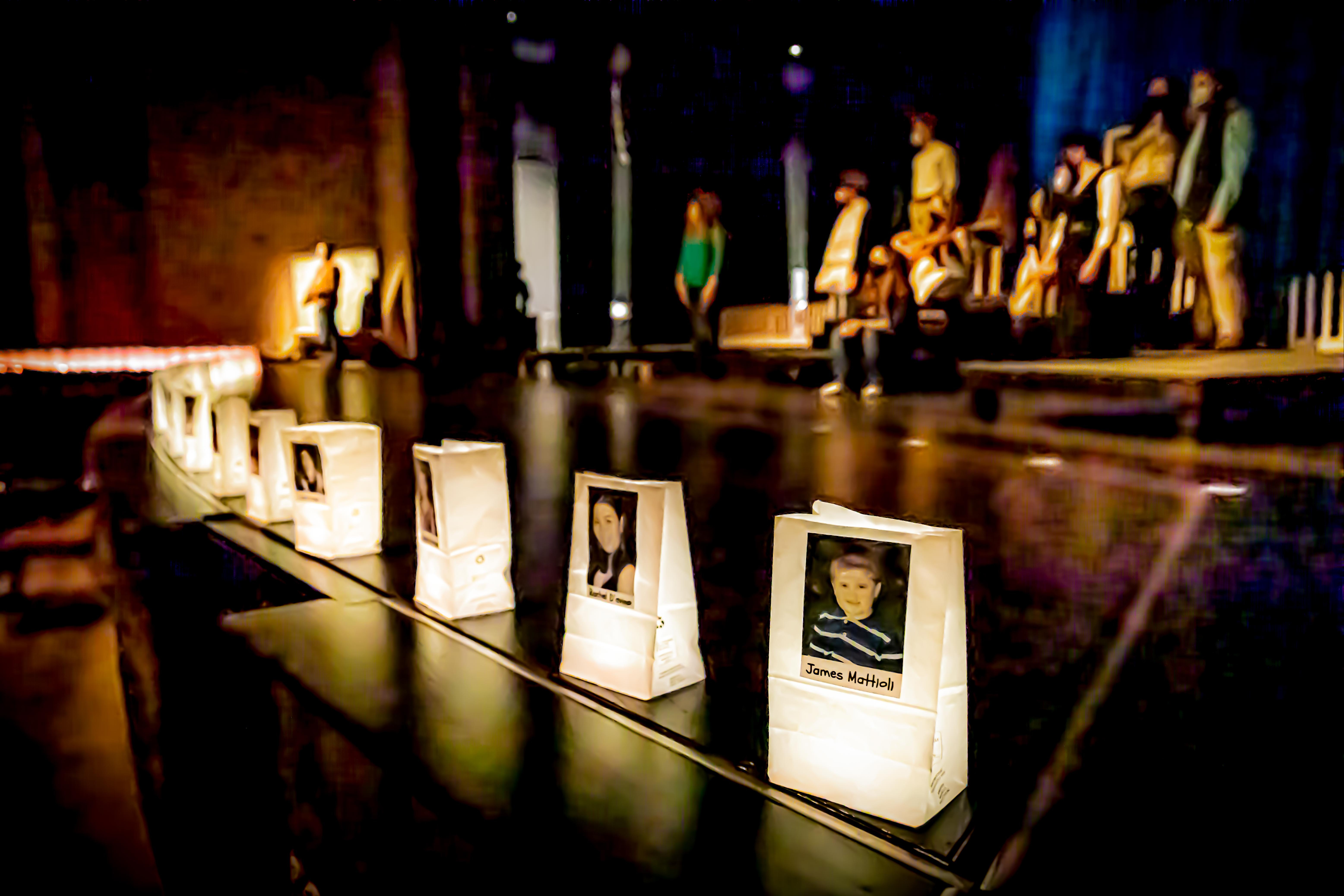 Students on a stage for a play