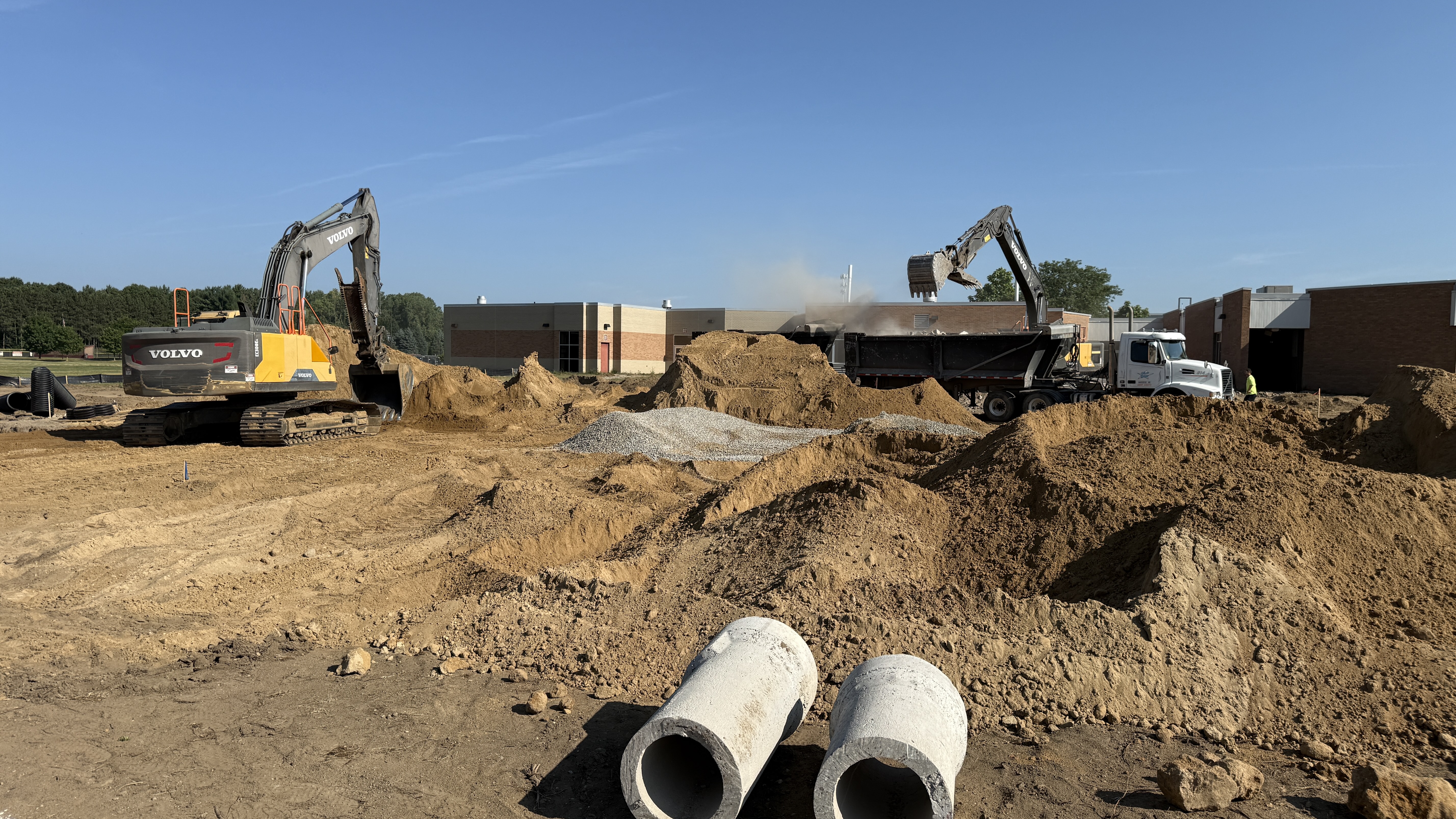 Construction at Milford high School