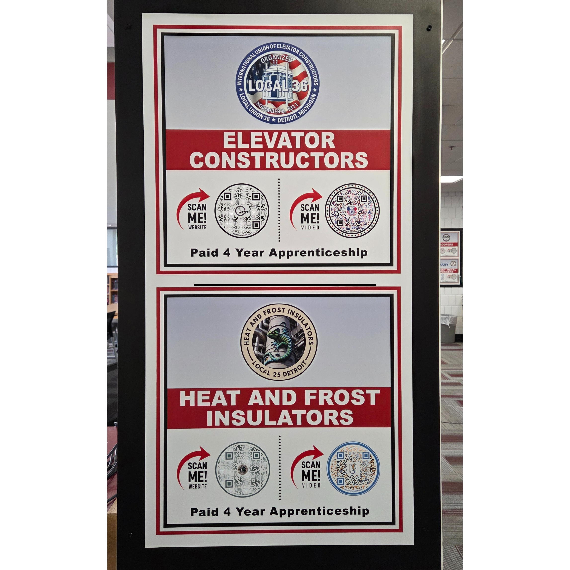 Milford High Career Tech Internship Wall Display