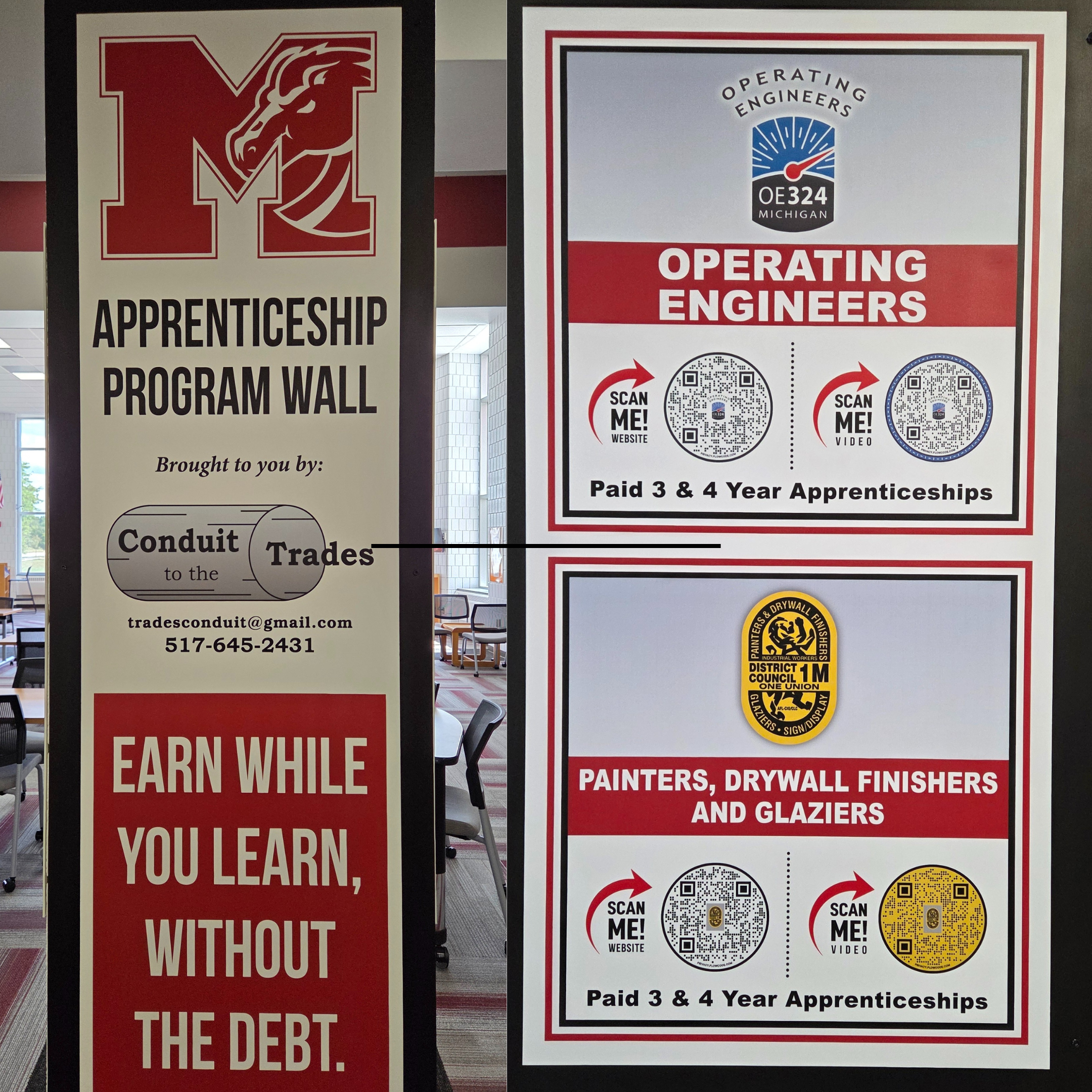 Milford High Career Tech Internship Wall Display