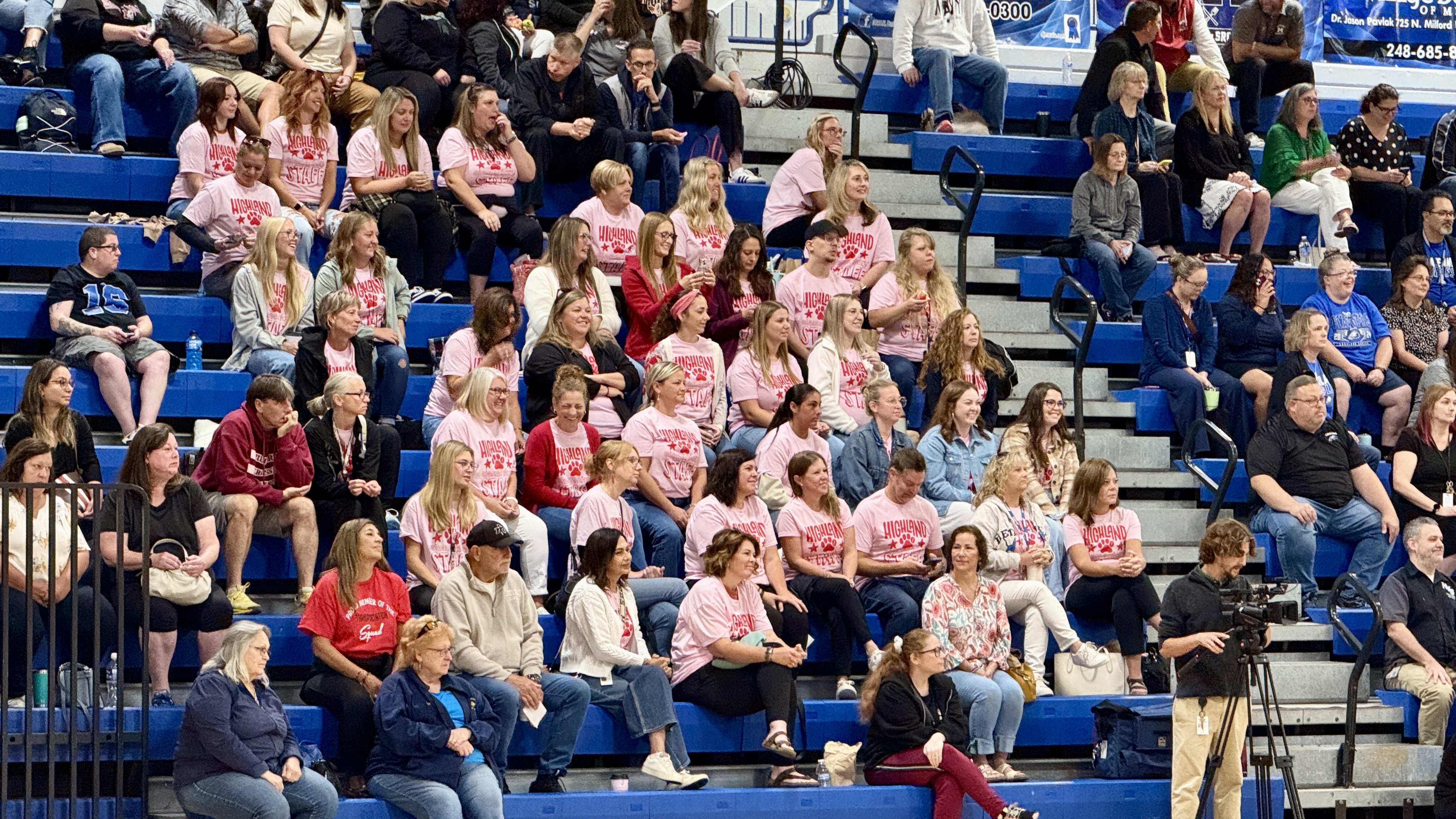 Teachers in crowd at Opening Day event