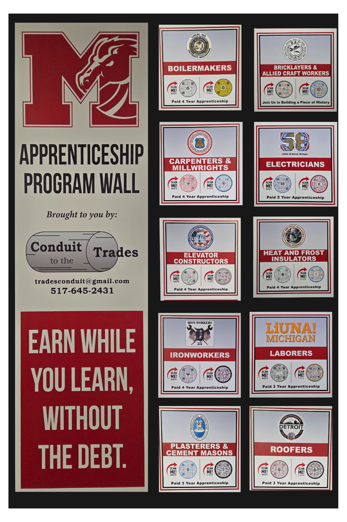 Apprenticeship Wall at Milford High School
