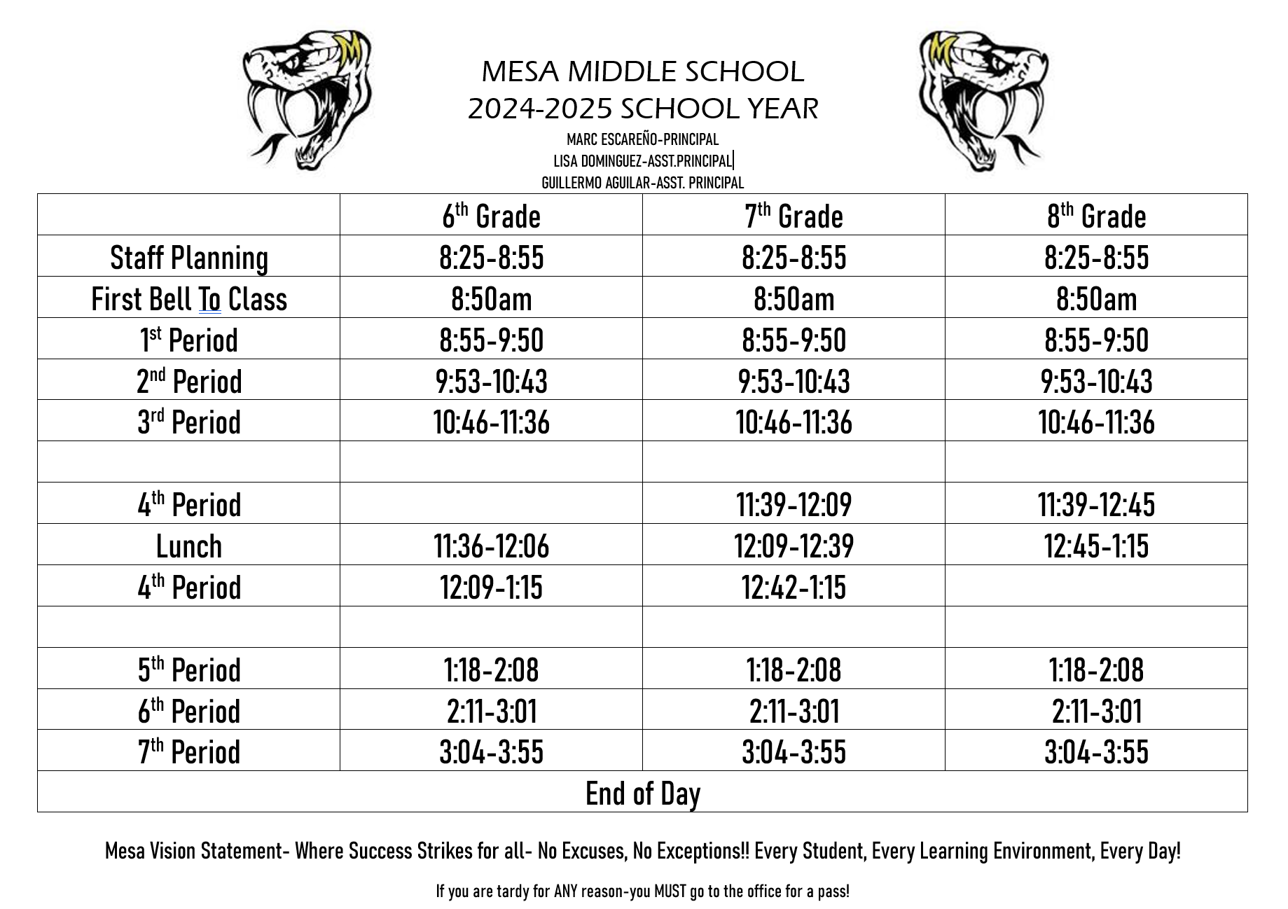 schedule