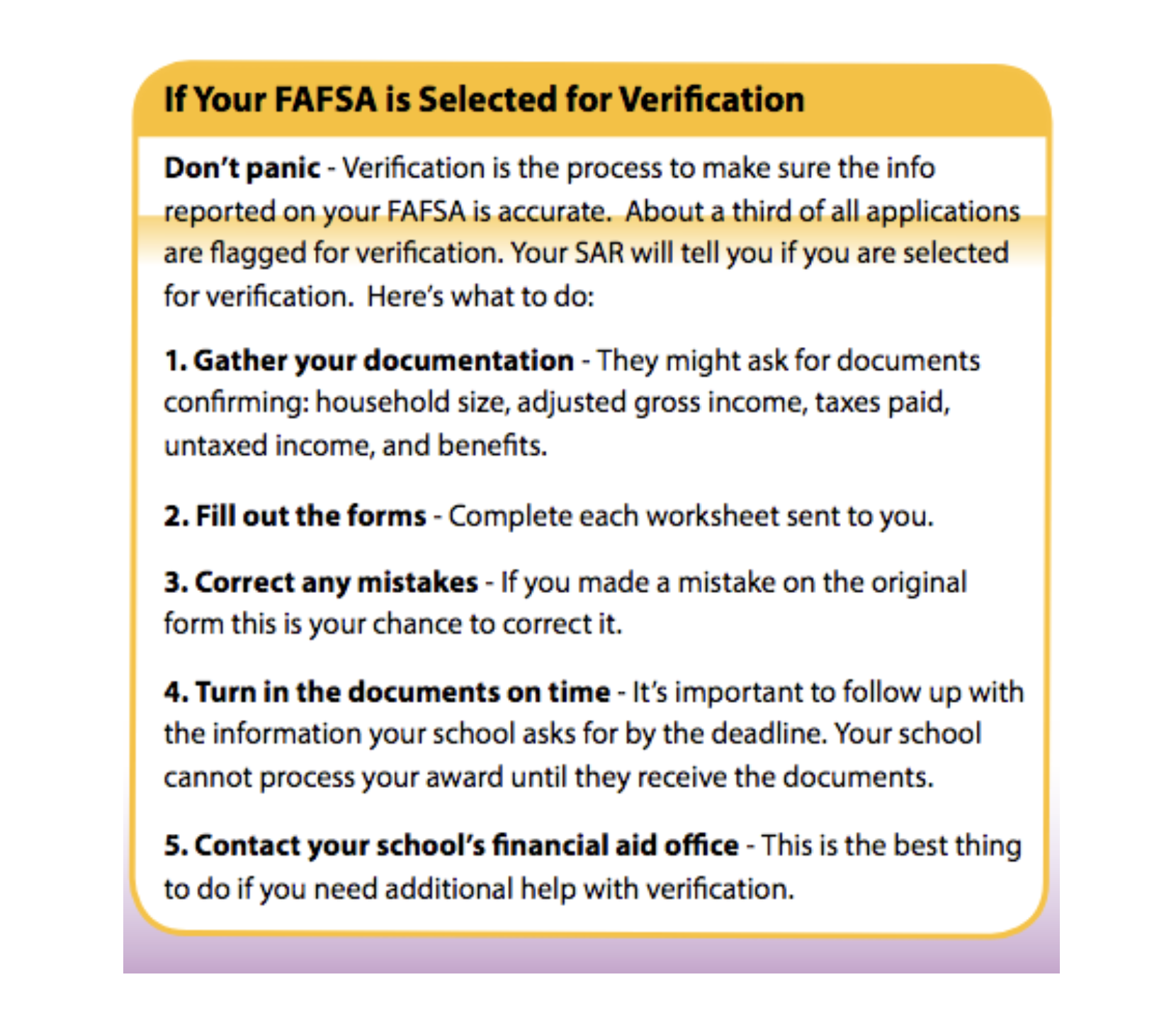 FAFSA information