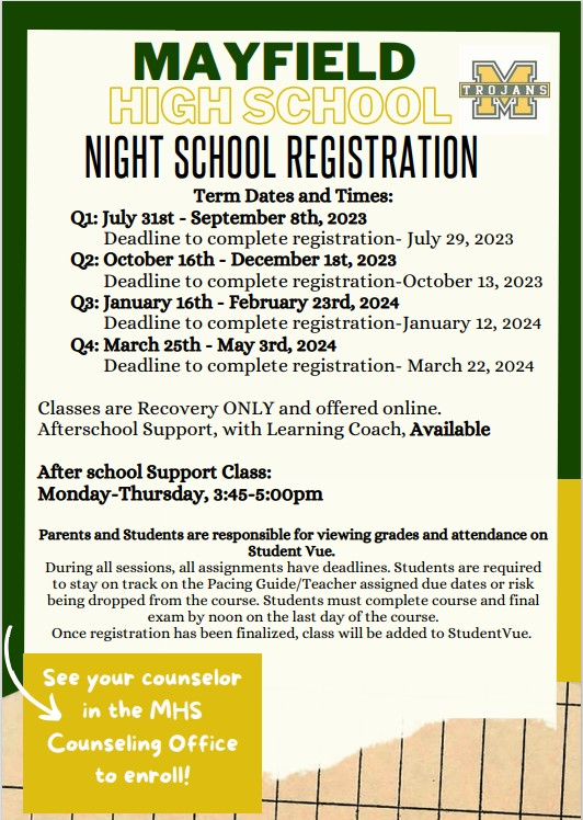 Night School Flyer