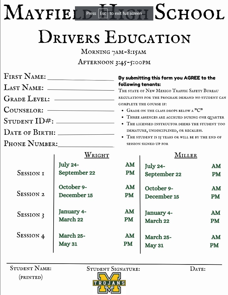 DriversEd flyer