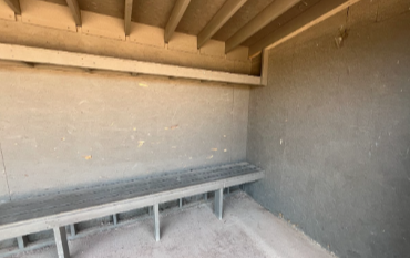 interior damage of dugouts