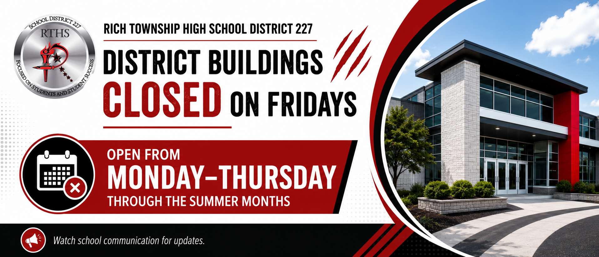 Buildings closed on Fridays
