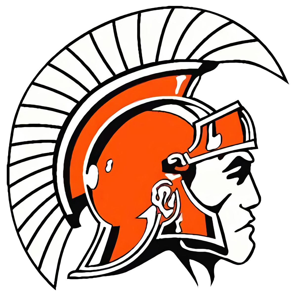 orange and white Trojan logo