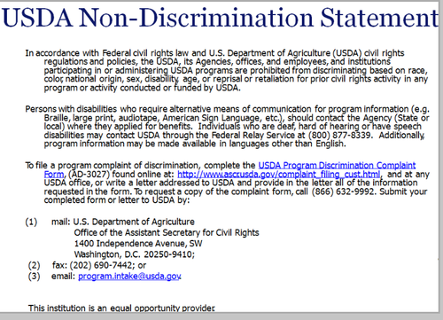 non discrimination statement