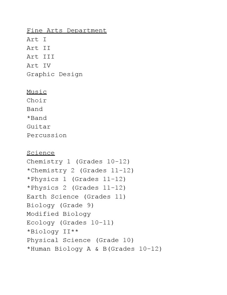 Course Lists