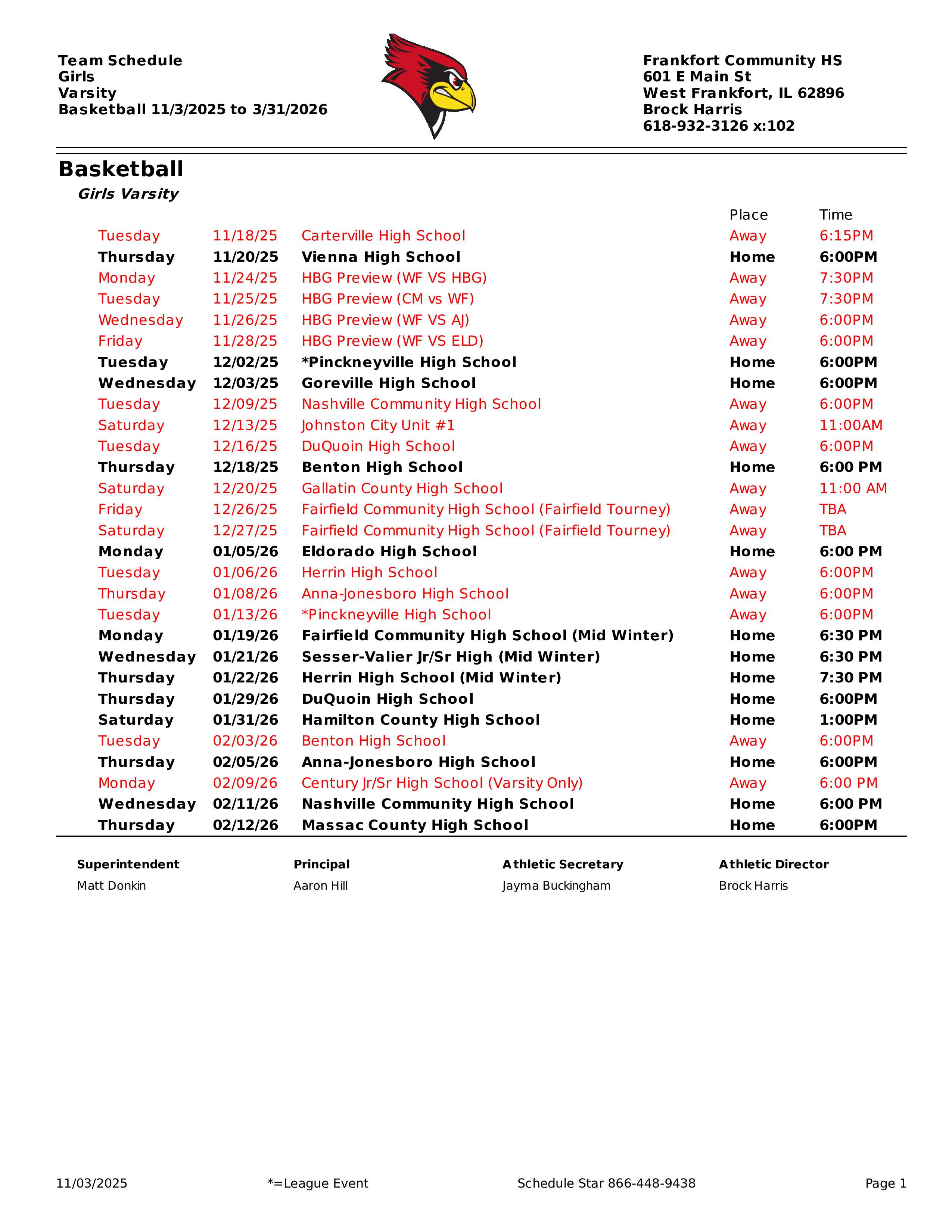 Girls Basketball 25-26