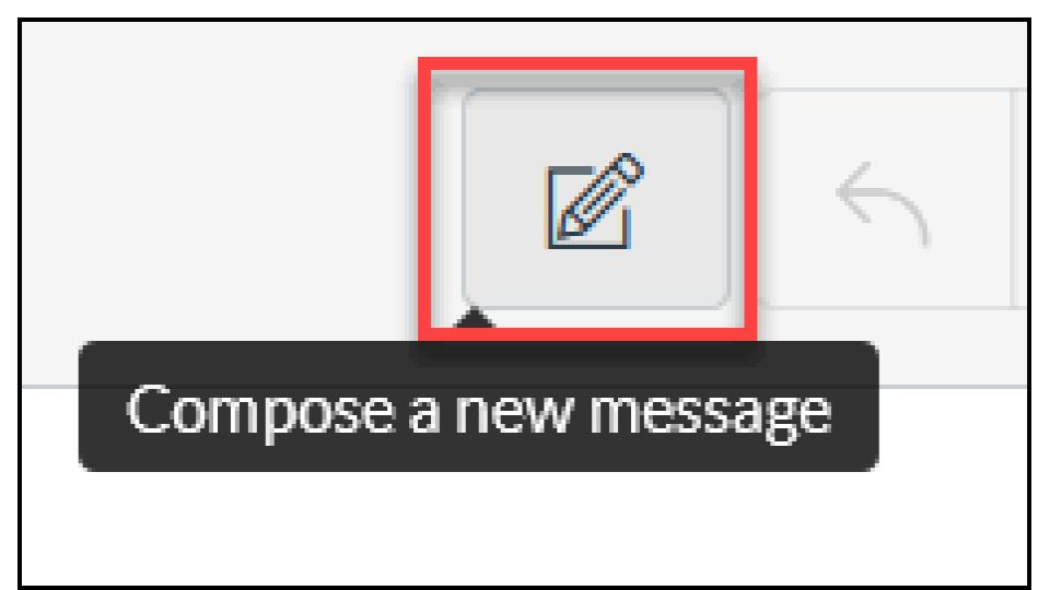 a picture of the compose message button in Canvas