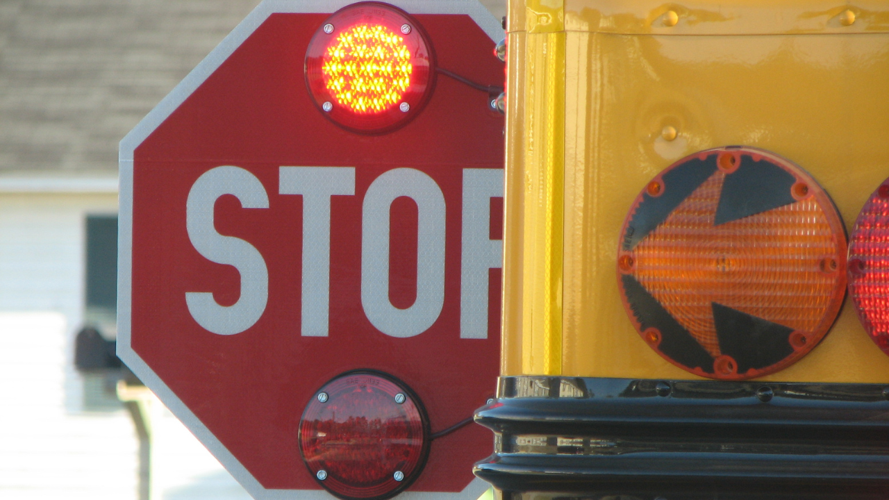 School Bus with Stop Sign Out