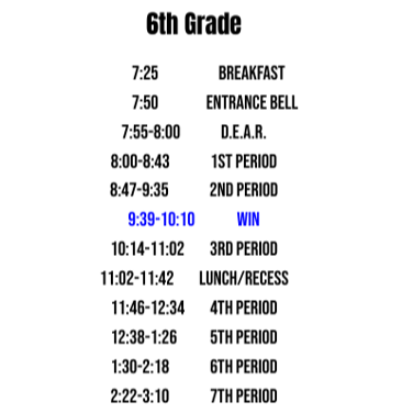 PMS 24-25 WIN Schedule