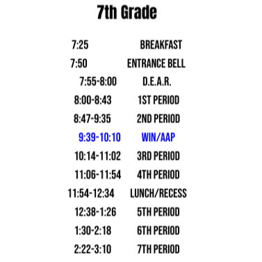 PMS 24-25 WIN Schedule