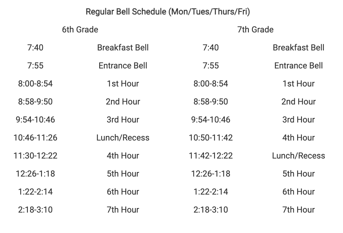 Bell Schedule Pinkston Middle School bell-schedule-pinkston-middle-school