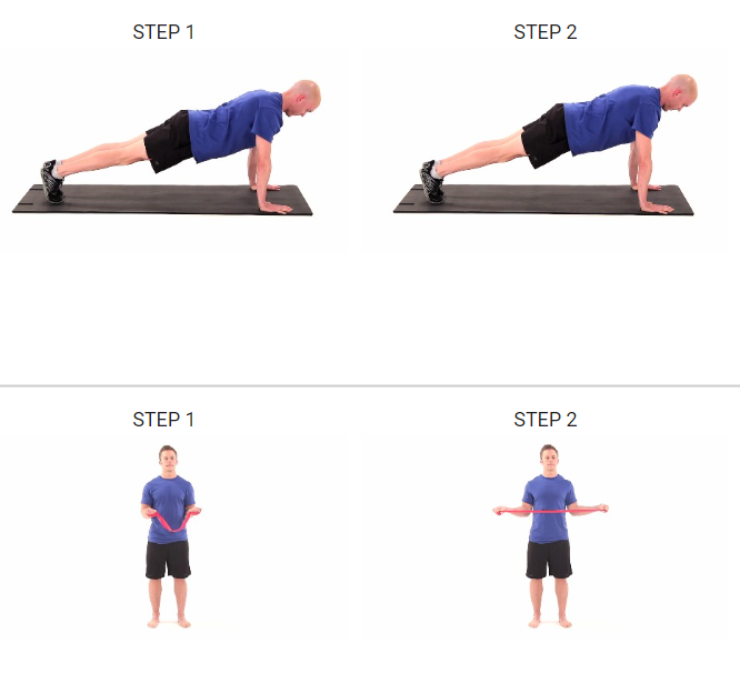 Closed kinetic chain push-up and open kinetic chain ER