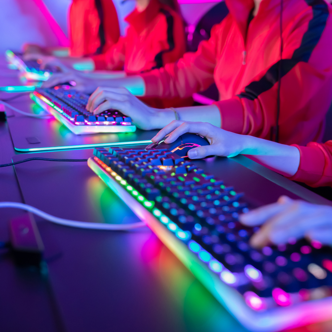 hands and gaming keyboards during esports competition
