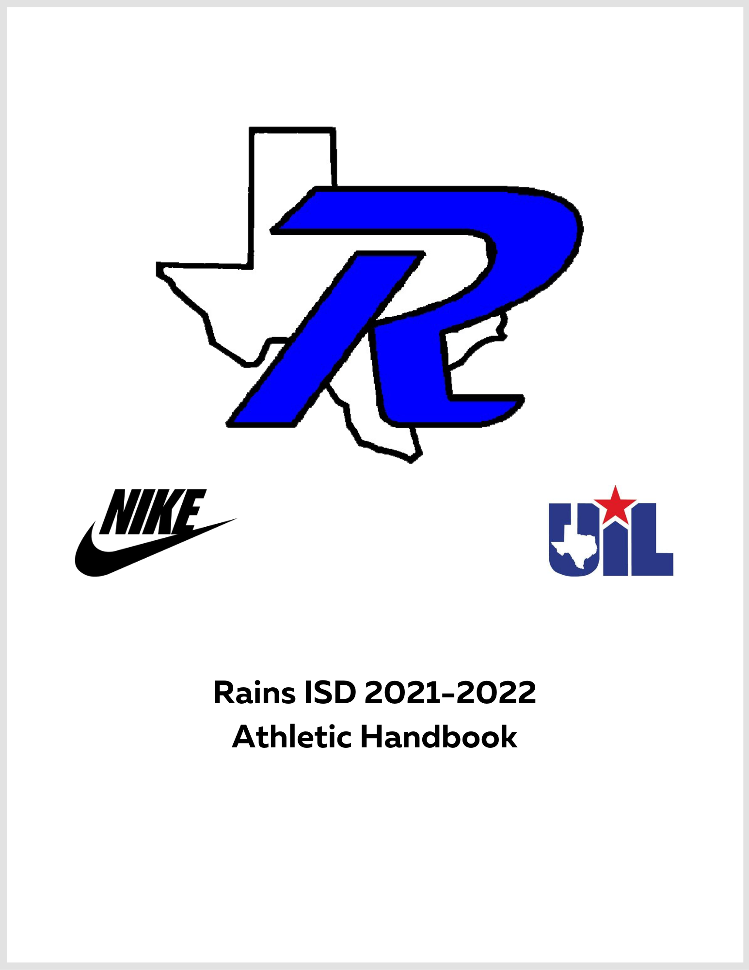 2021-2022 Rains Athletic Handbook Cover