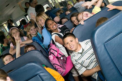 Children in school bus