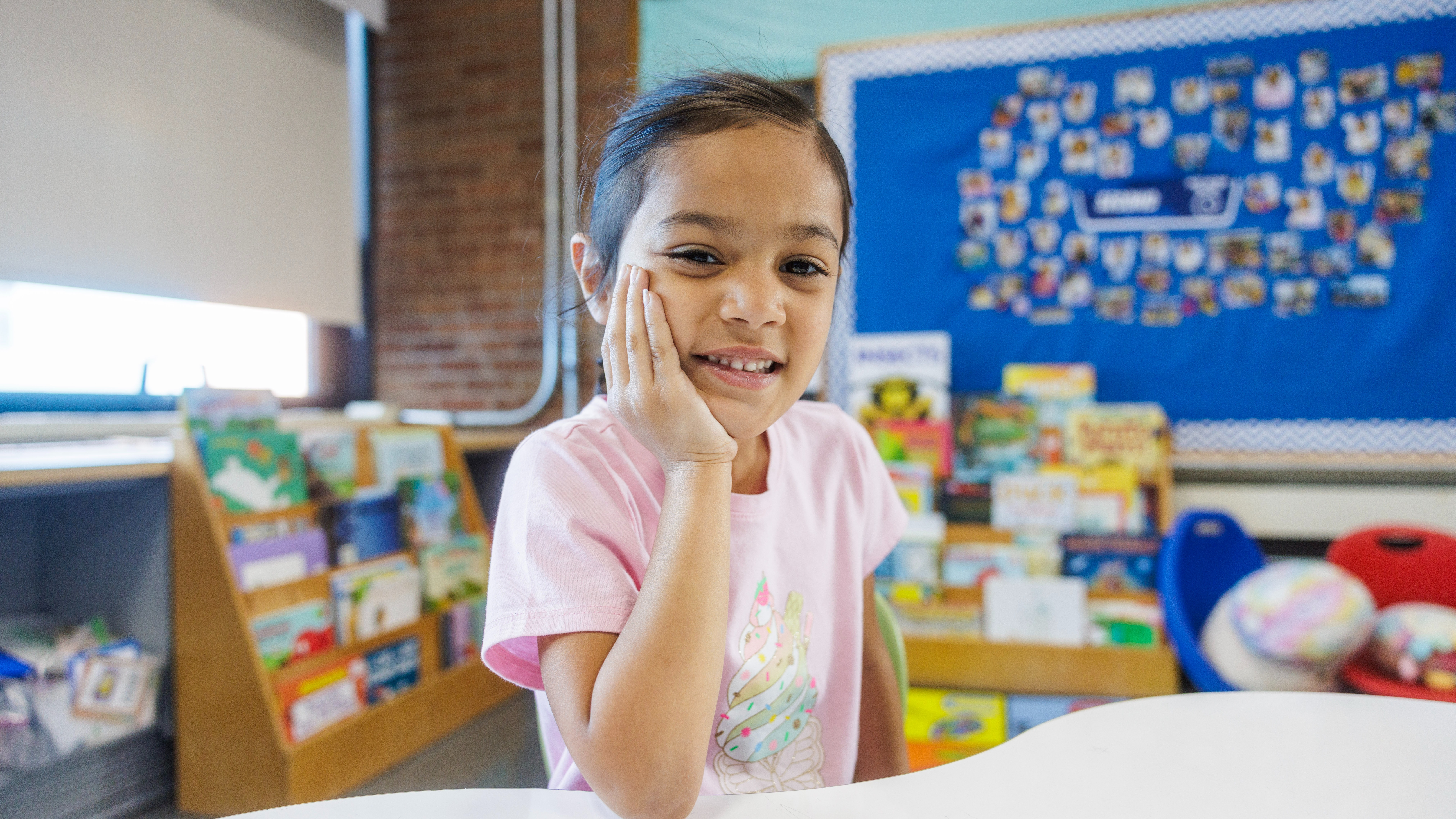 Student working, kindergarten