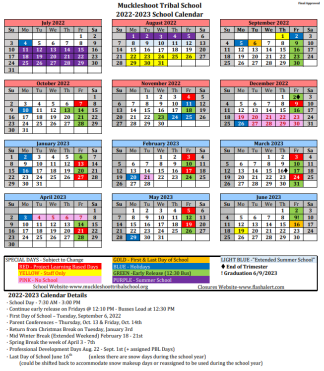 2022-2023 School Calendar