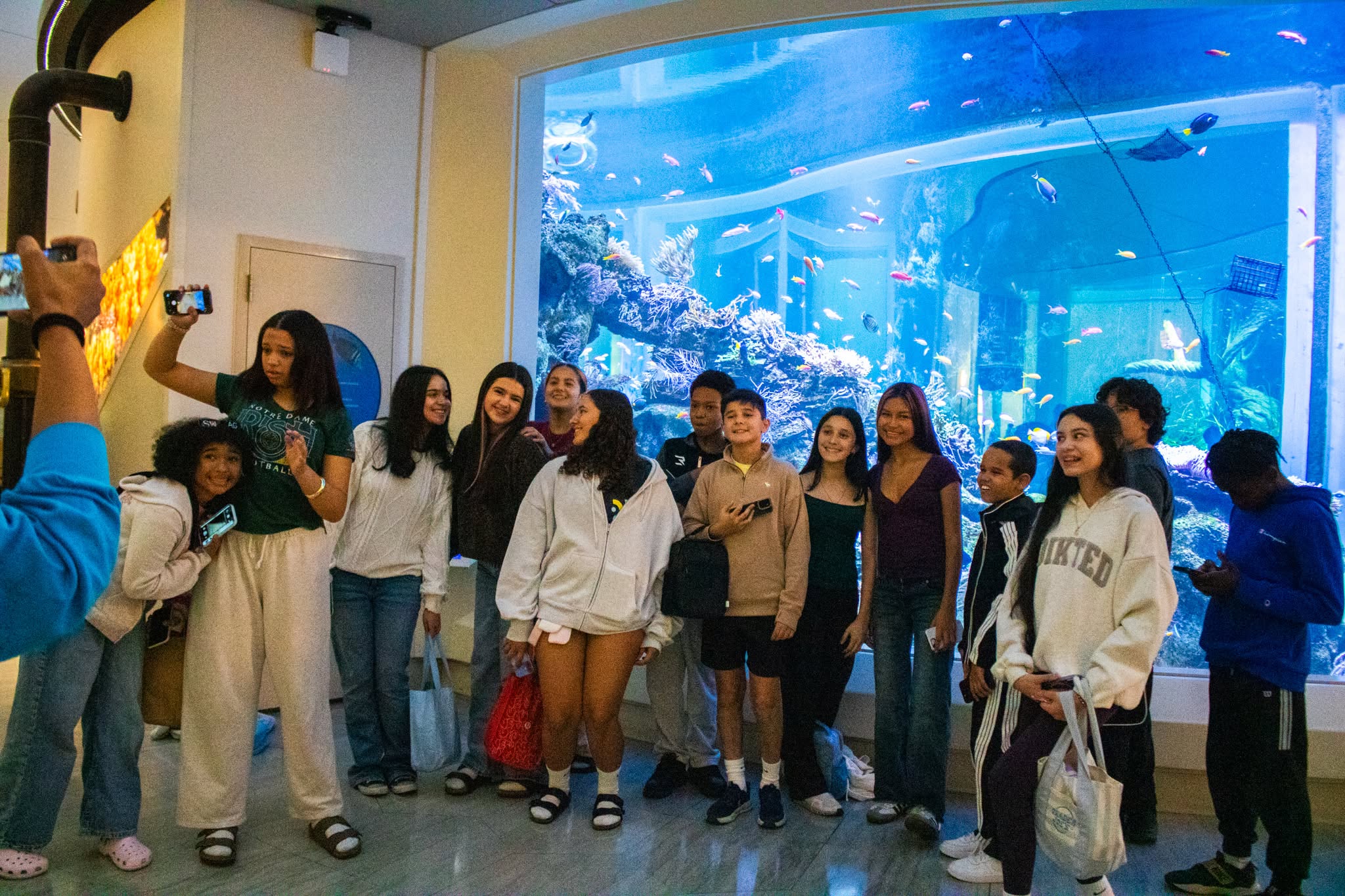 shedd aquarium group photo with pjh students