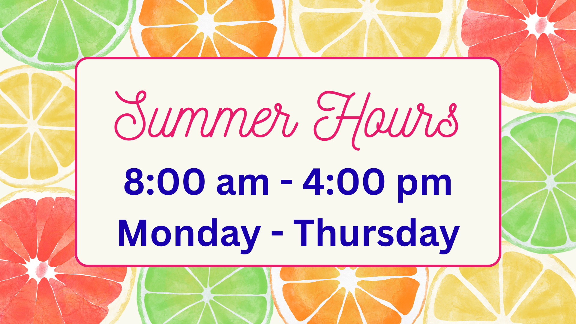 GMS Summer Hours