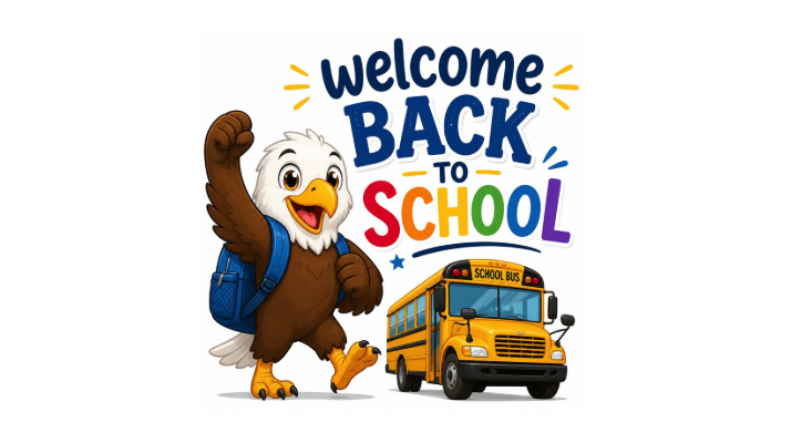 Eagle heading back to school, and a title says Welcome Back to School