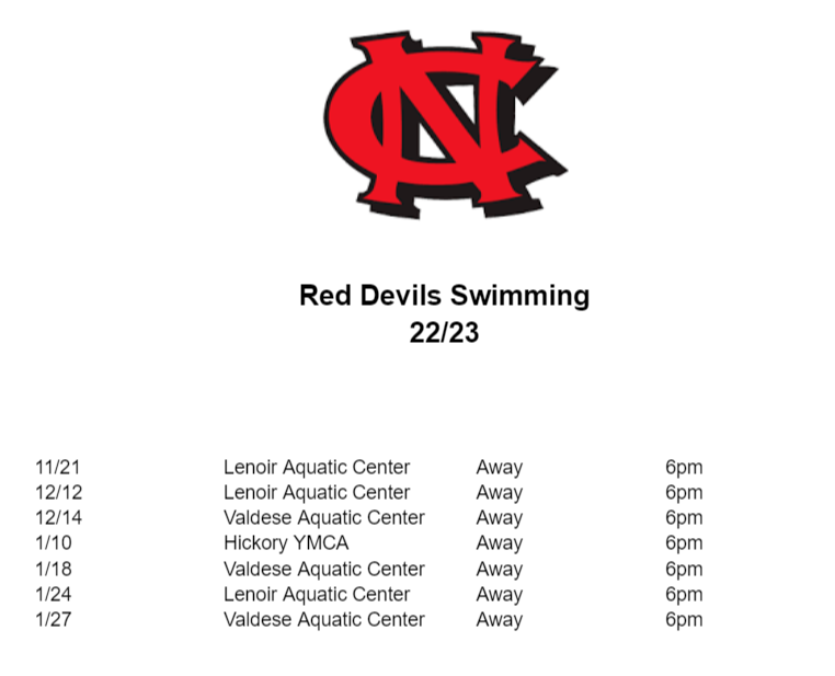 Swimming Schedule 2020