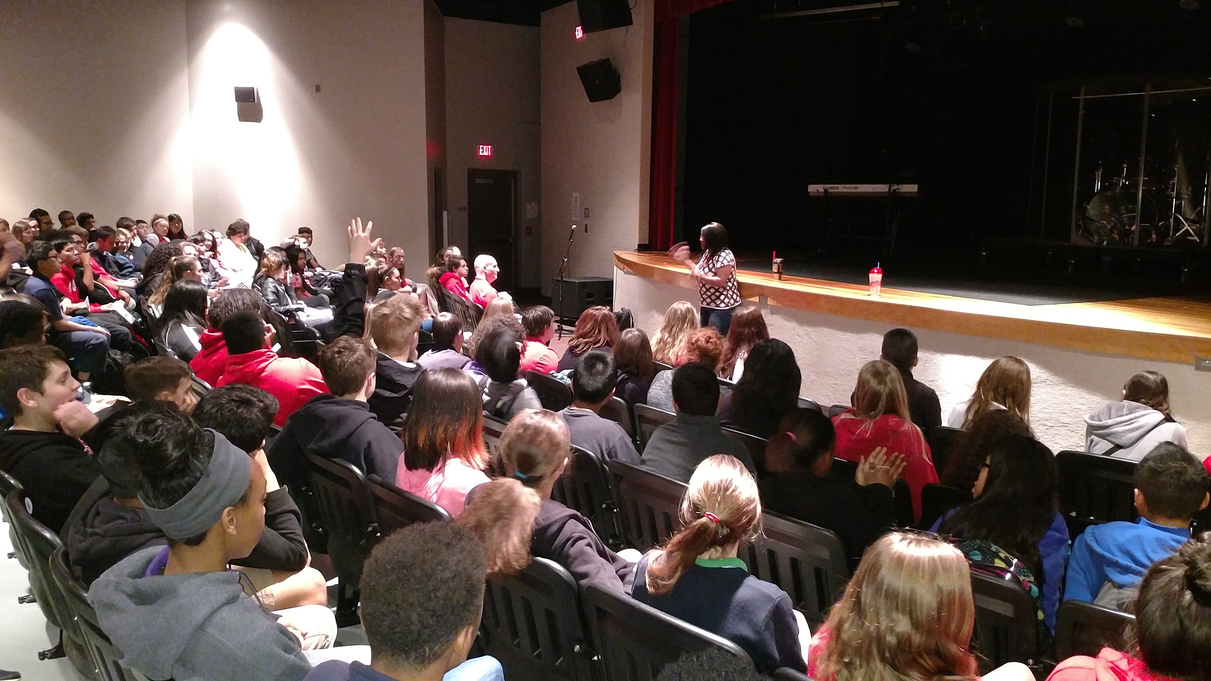 High School CTE Teachers and Students talking to their Middle School Students