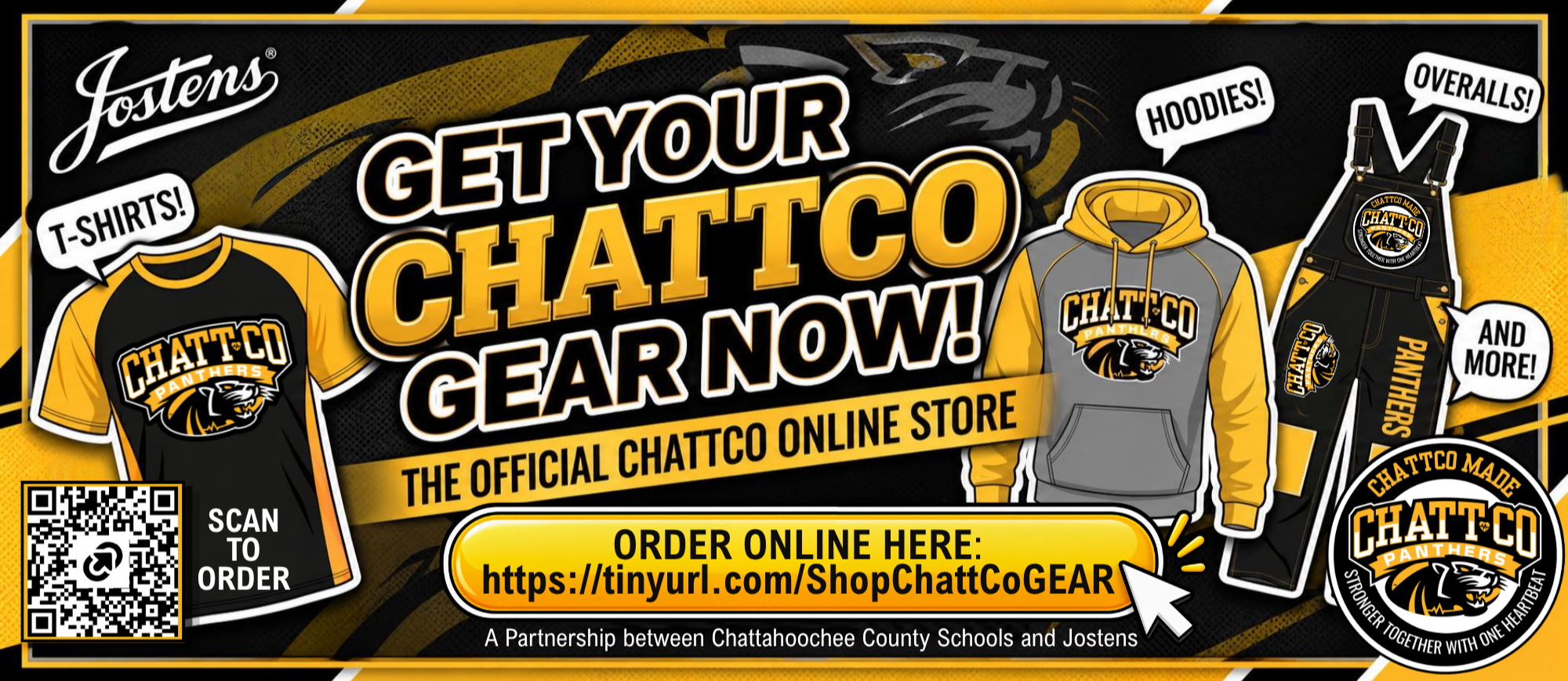 Get Your ChattCo Gear Now! The official ChattCo online store. Tshirts, hoodies, overalls and more. Shop Now. A partnership between ChattCo Schools and Jostens.  https://themascotshop.jostens.com/1505115 