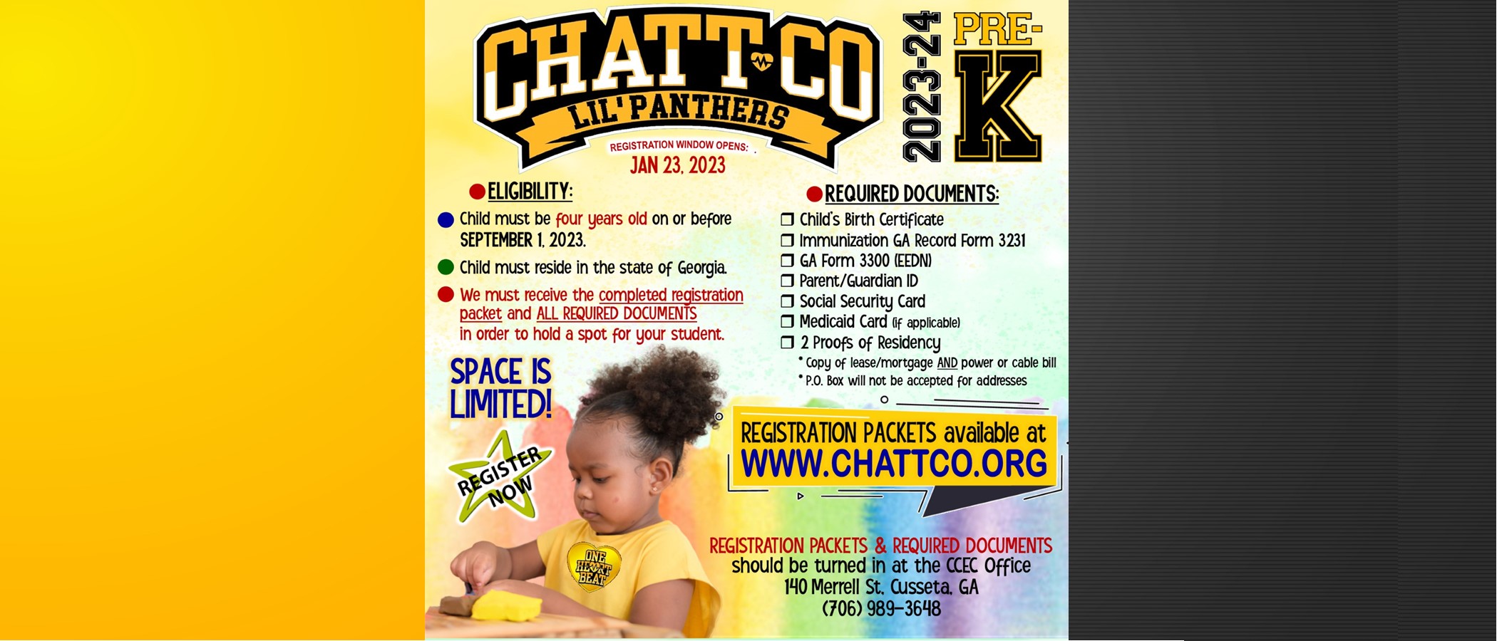 Pre K Registrations are now being accepted for 23-24 school year