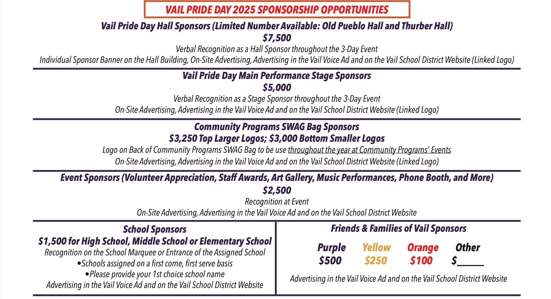 Sponsorship Opportunities