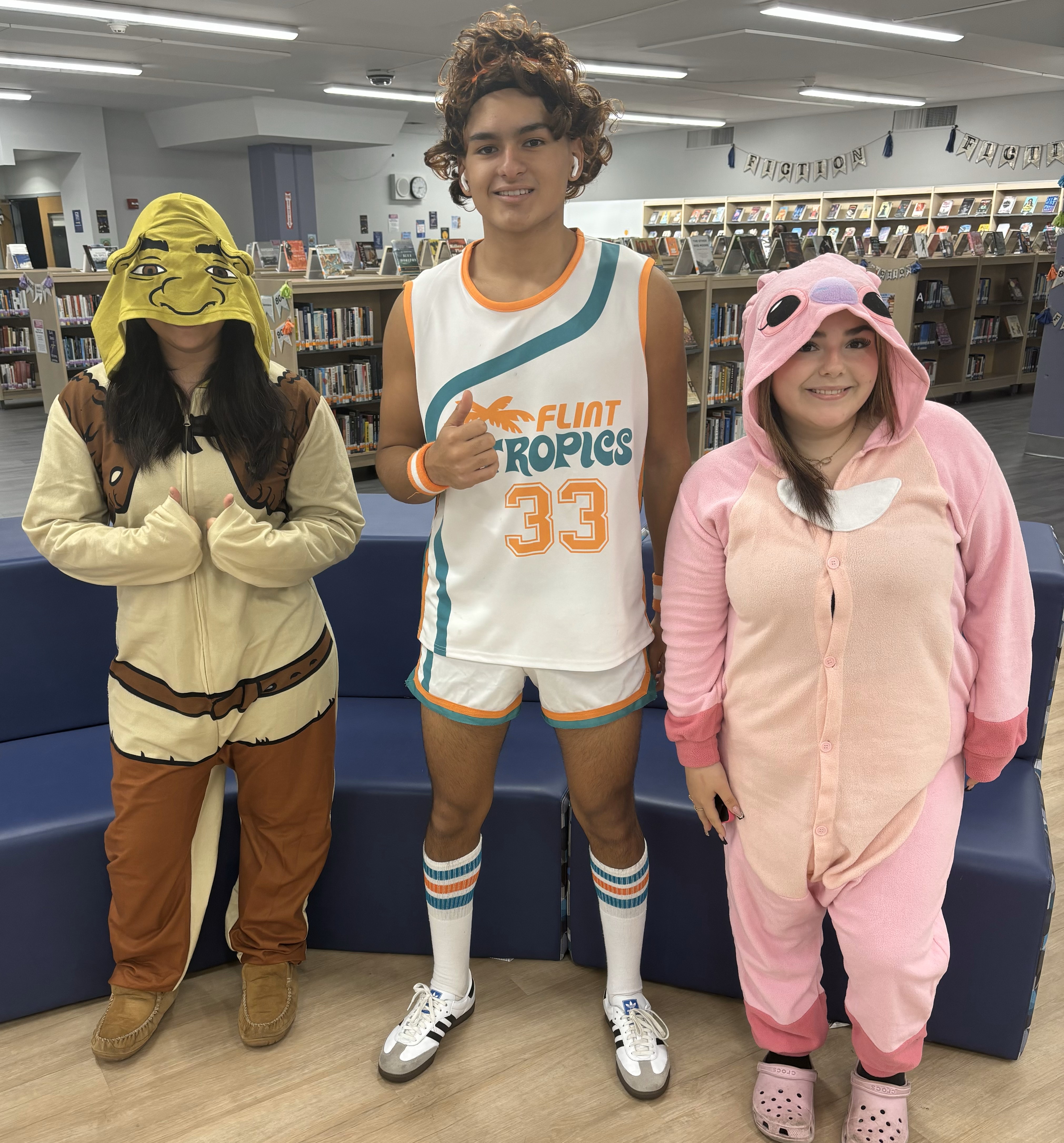 Students dressed in various Halloween Costumes