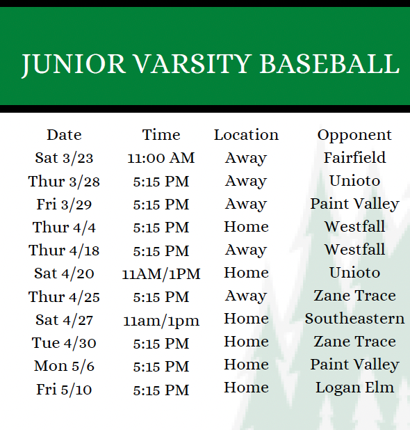 JV Schedule