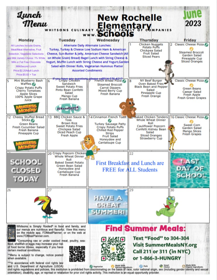 Menu At A Glance | William B. Ward Elementary School