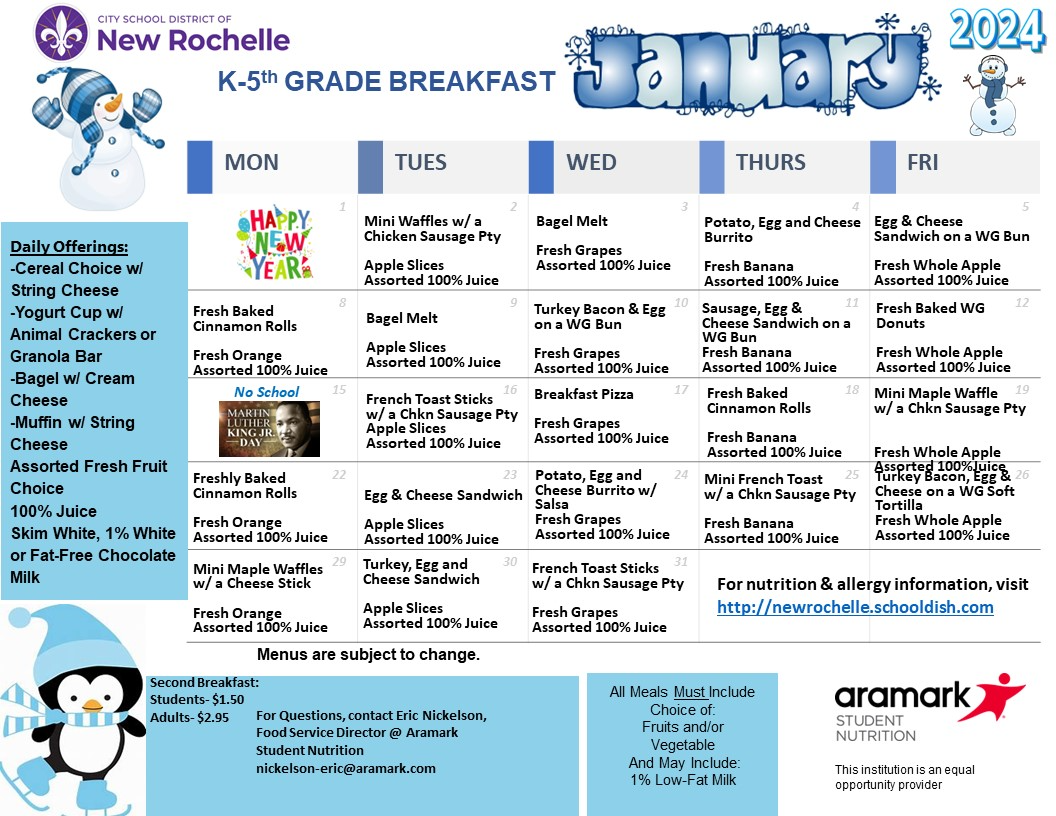 Menu At A Glance | William B. Ward Elementary School