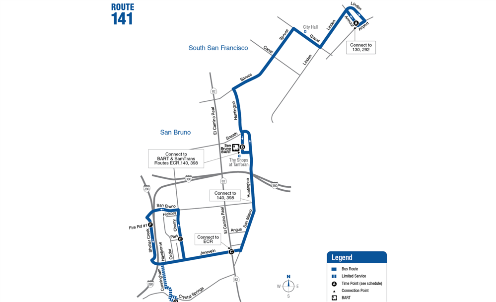 Sam Trans Transportation Map