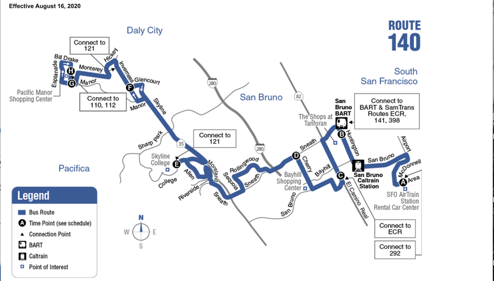 Sam Trans Transportation Map