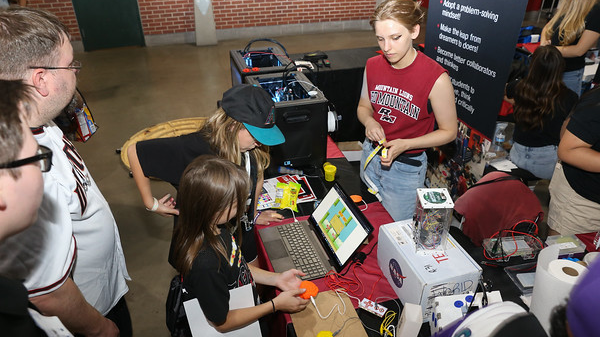 students working on stem projects