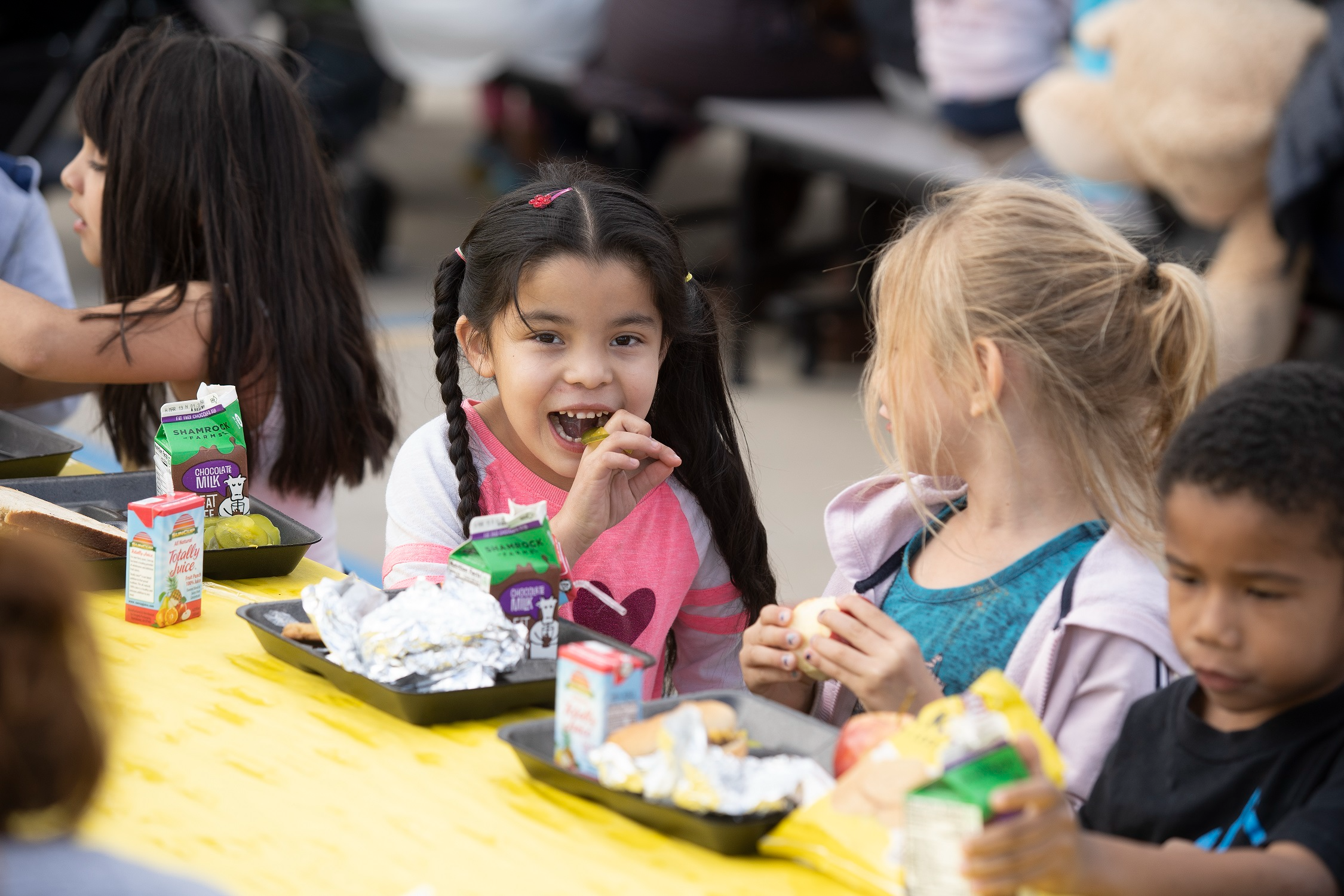 students eating lunch