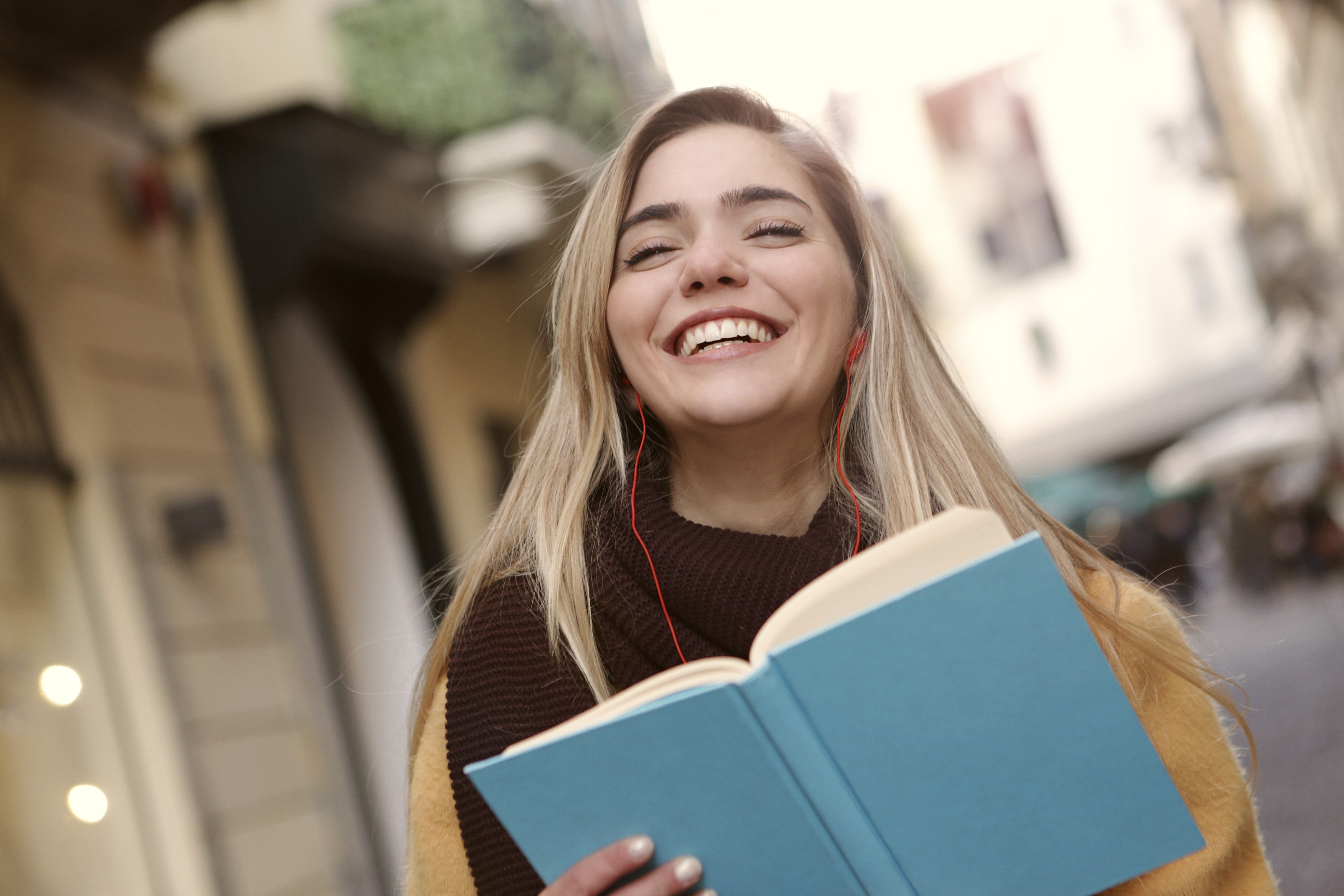 high school student holding books