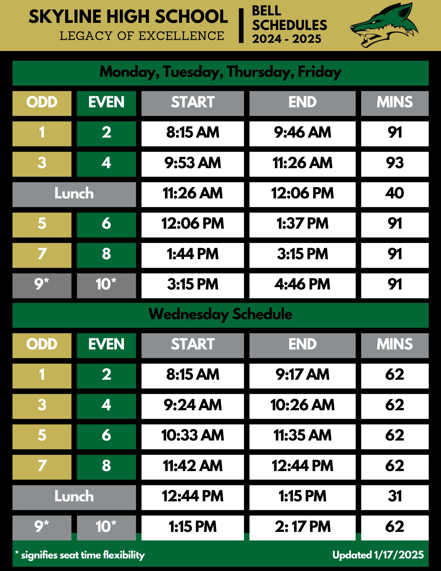 Bell Schedule