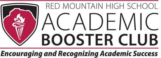 Red Mountain High School Academic Booster Club logo, Encouraging and Recognizing Academic Success